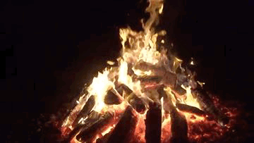 Een animaties gif van een brandend vuur.